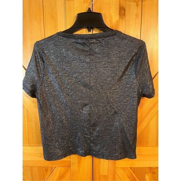 PAIGE Women's Lor Tee Crew Neck Grey Metallic Size Medium (3851) - Picture 4 of 4